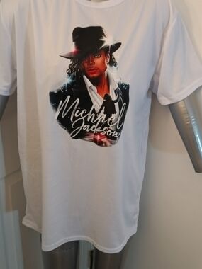 Michael Jackson White  Tee New 5XL
